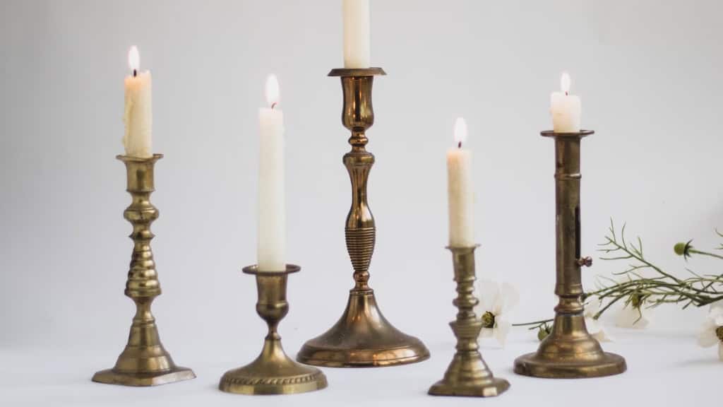 Vintage Brass Candlestick Holders Assorted