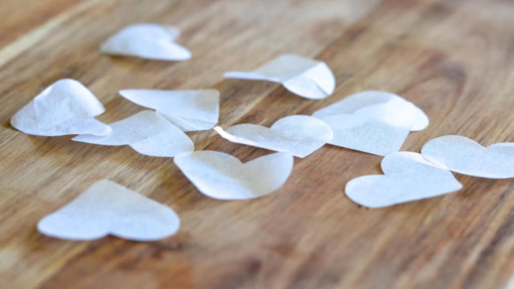 Biodegradable White Heart Confetti
