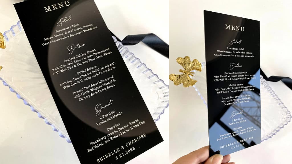 Mirror Black Acrylic Wedding Table Numbers