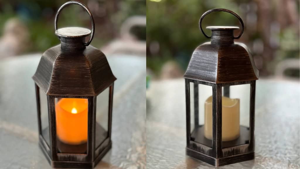 Black & Silver LED Candle Lantern