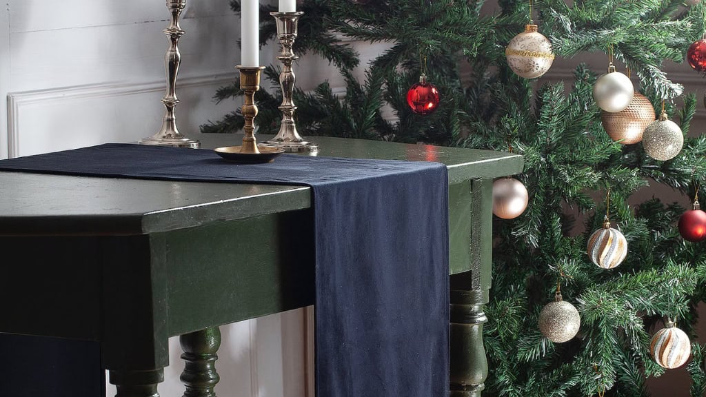 Navy Velvet Wedding Table Runner