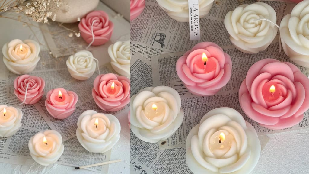 Blooming Rose Decorative Candle