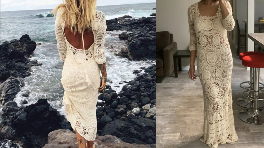Boho Crochet Bridal Maxi Dress Pattern
