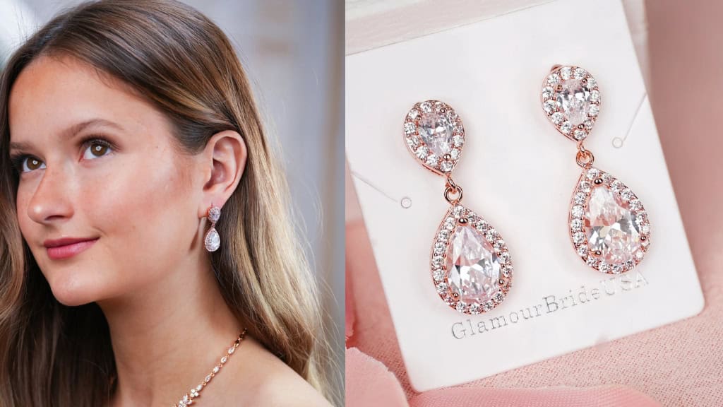 Crystal Drop Silver Clip-On Earrings