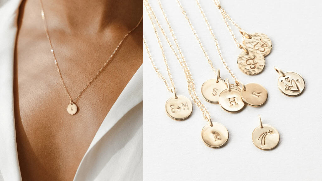 Custom Circle Tag Necklace in 14k Gold Fill
