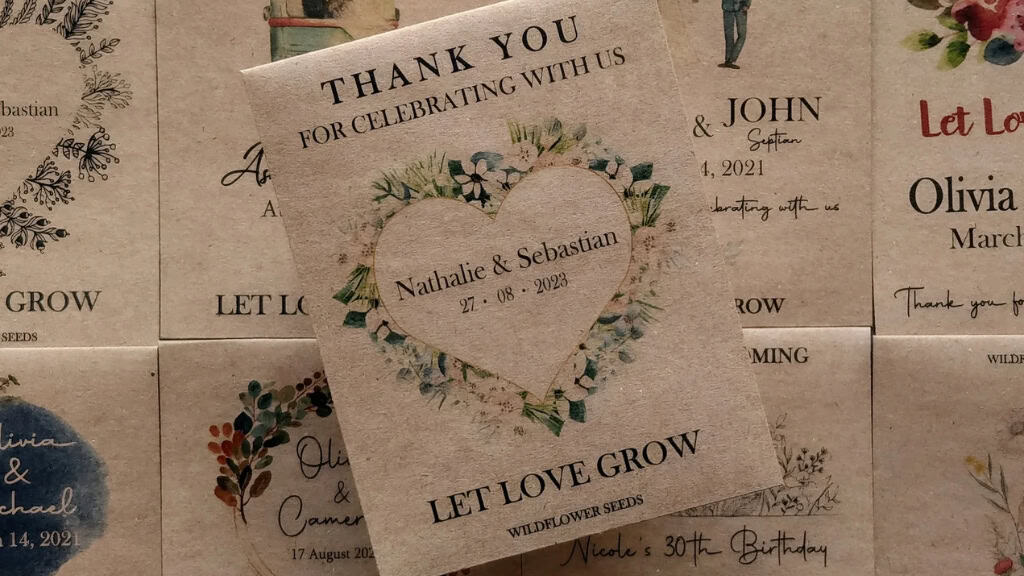 Custom Flower Seed Wedding Favors