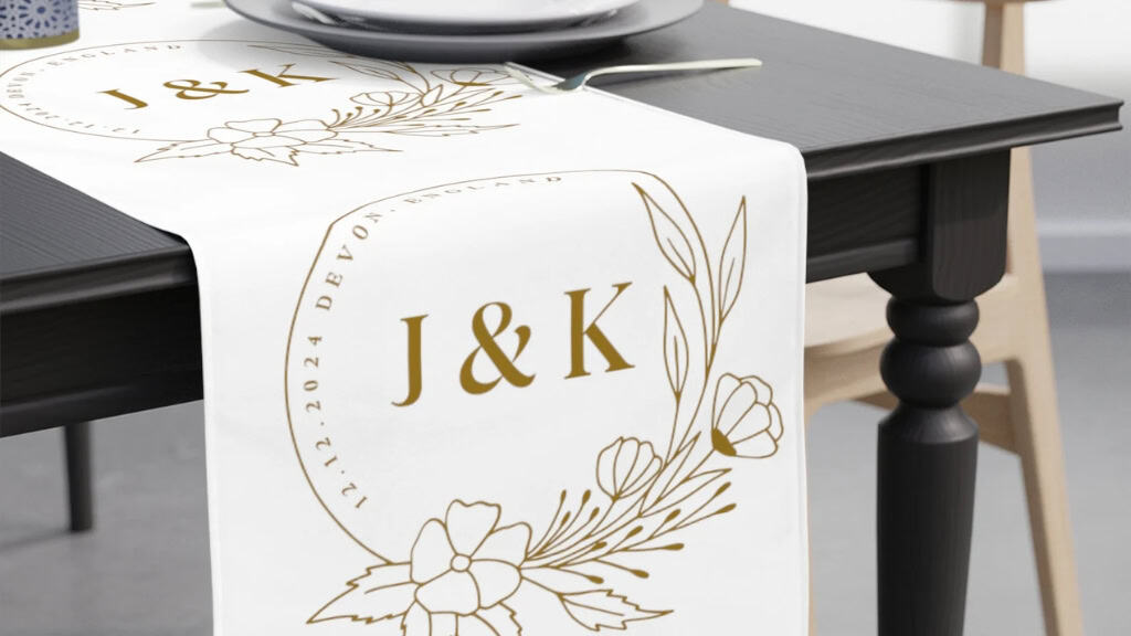 Custom Gold Wedding Table Runner