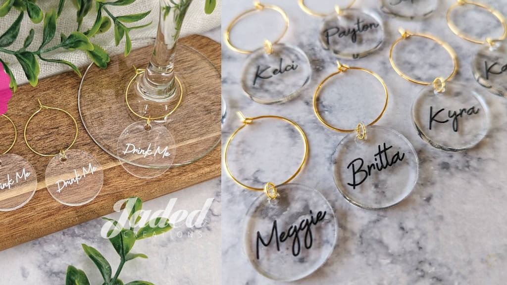 Custom Name Acrylic Wine Stem Charms