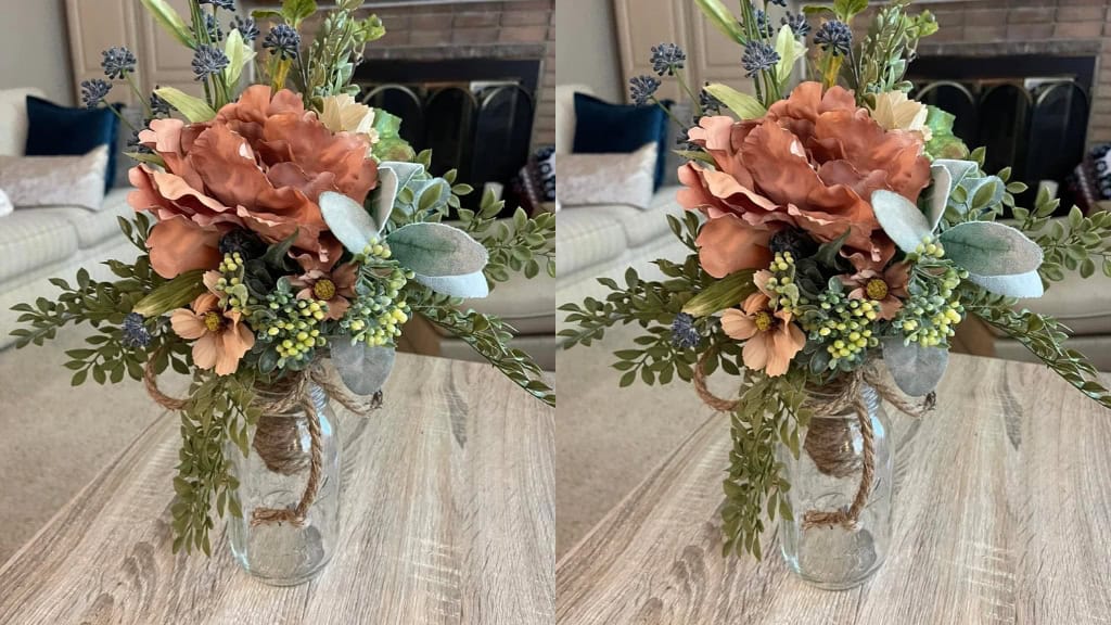 Custom Wedding Mason Jar Floral Centerpiece