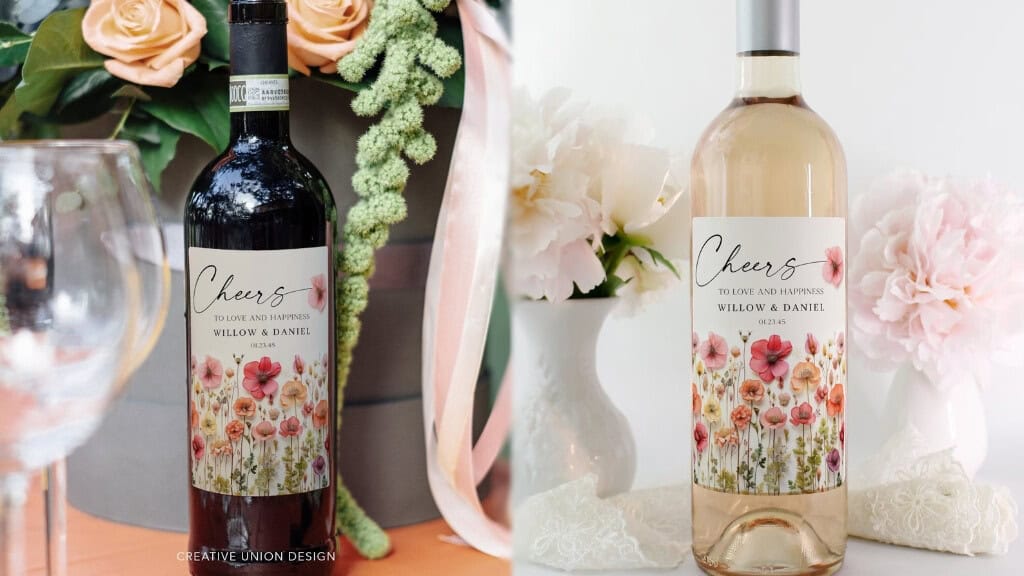 Custom Wedding Wine Bottle Labels