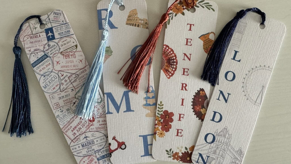 Customisable Linen Travel Bookmark