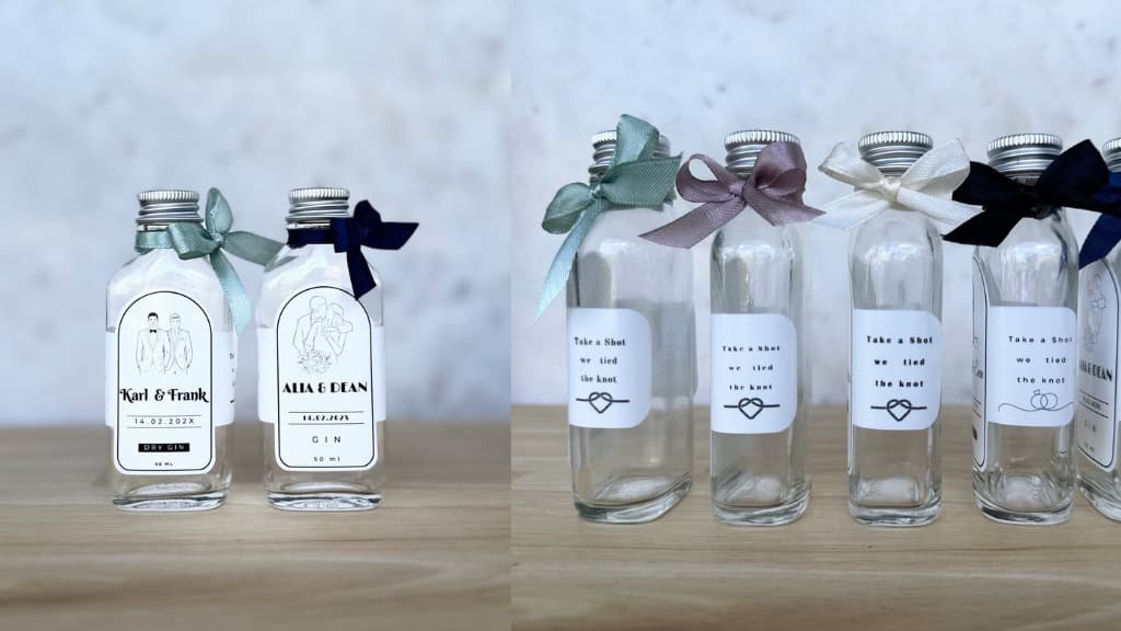 DIY 50ml Glass Spirits Wedding Favors