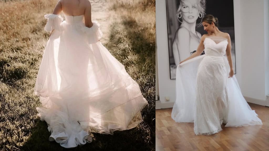 Detachable Tulle Wedding Overskirt