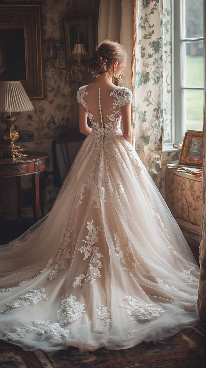 Detachable Tulle Wedding Train