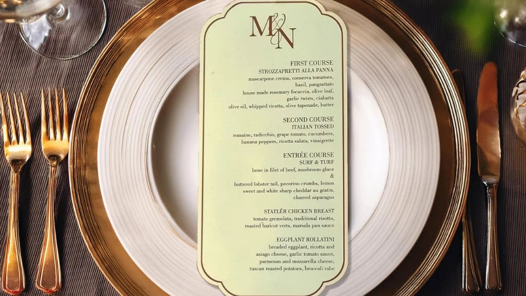 Elegant Acrylic Wedding Menu Card
