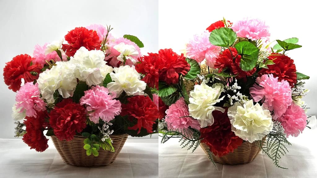 Elegant Silk Carnation Floral Arrangement