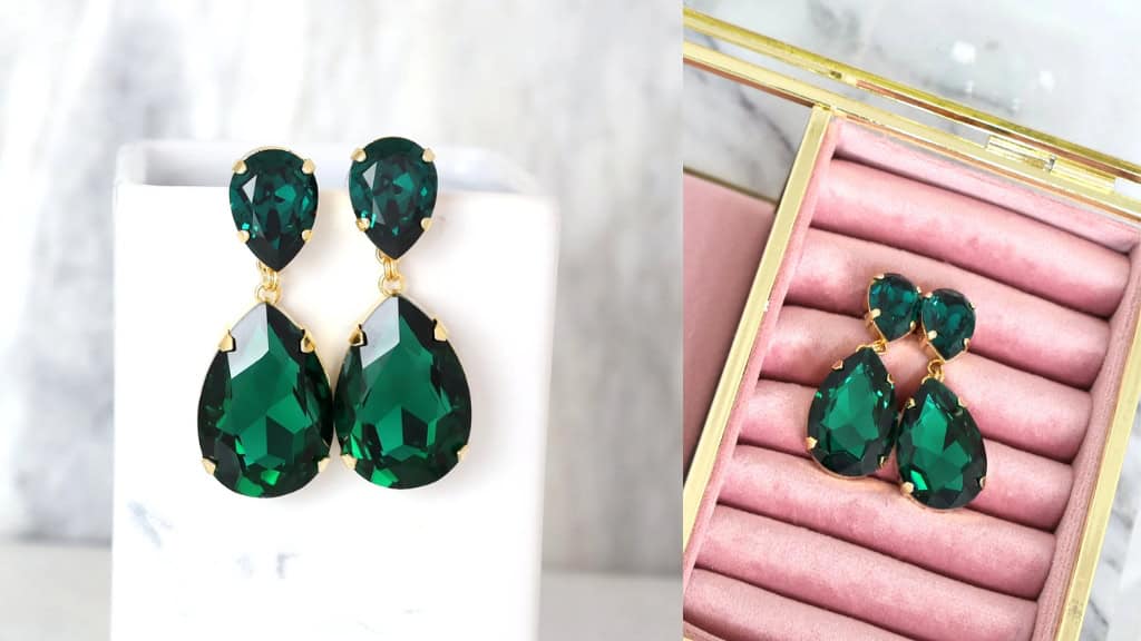 Emerald Green Chandelier Earrings