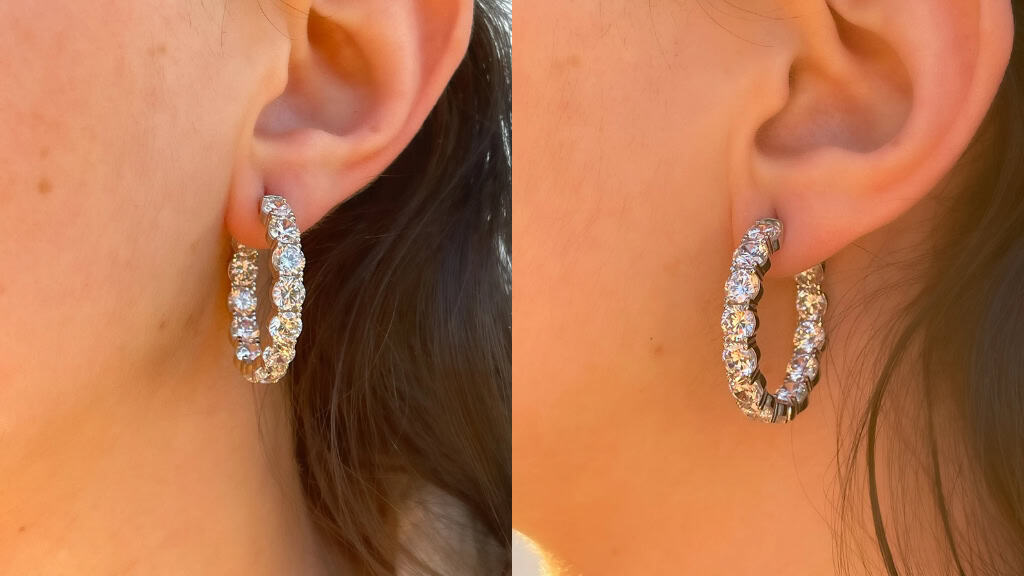 Eternity Crystal CZ Hoop Earrings