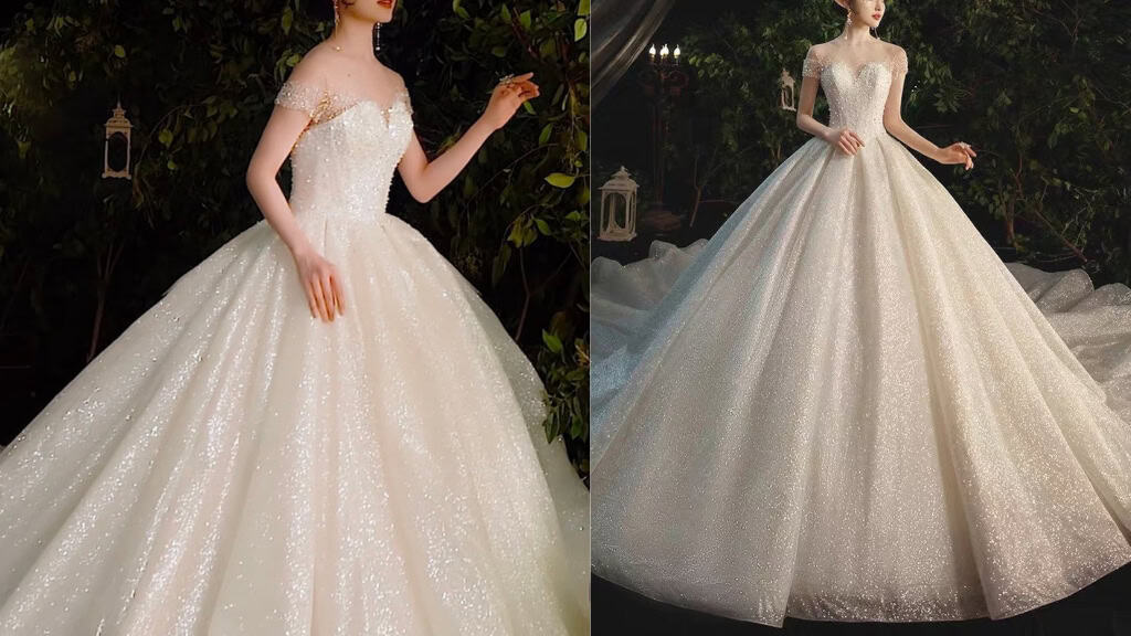 Fairy Glitter Crystal Beaded Ball Gown