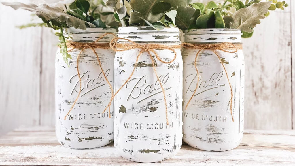 Farmhouse Mason Jars Centerpiece