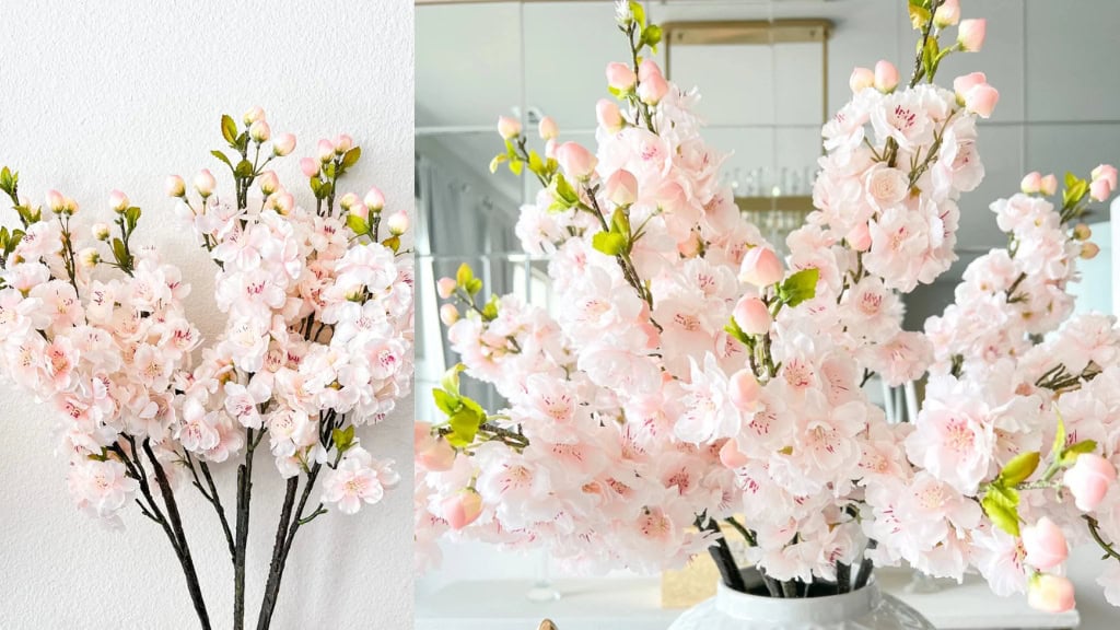 Faux Cherry Blossom Stems Pack of 3