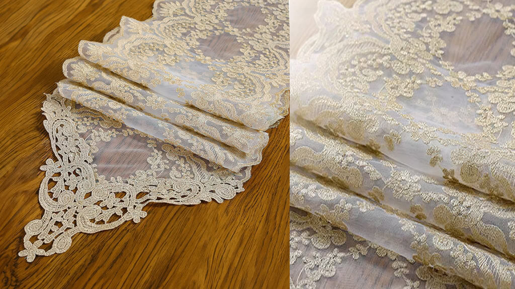 French Floral Lace Table Runner