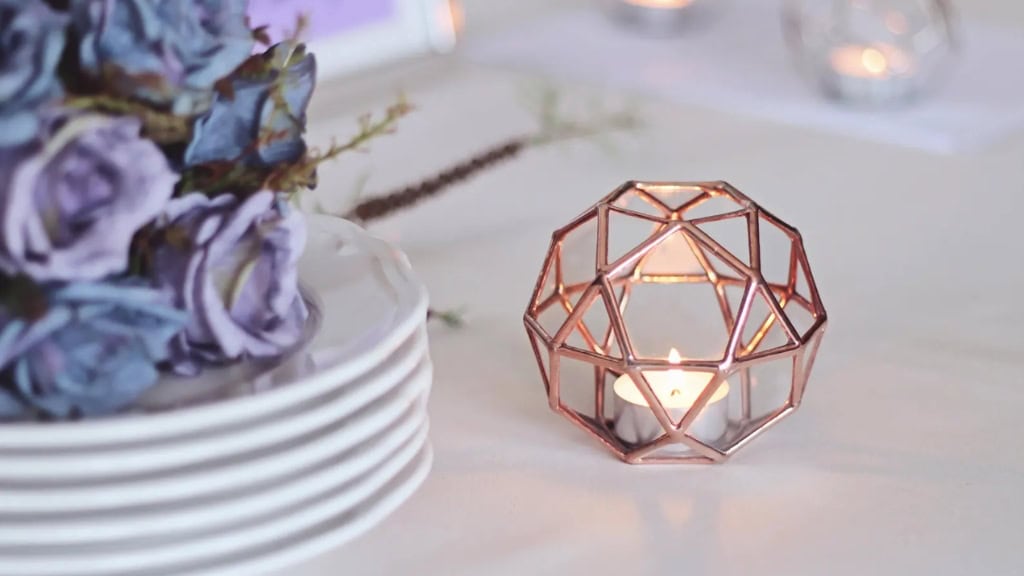 Stained Glass Geometric Candle Holder