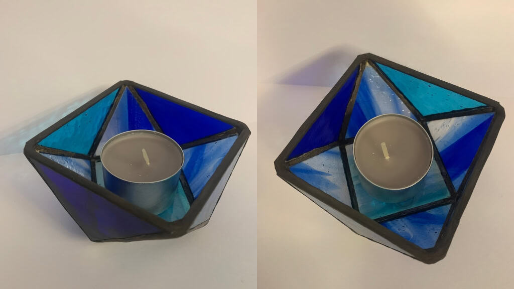 Geometric Deep Blues Tea-Light Candle Holder
