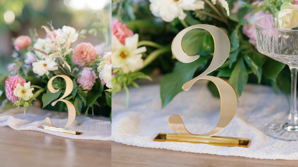 Gold Acrylic Wedding Table Numbers