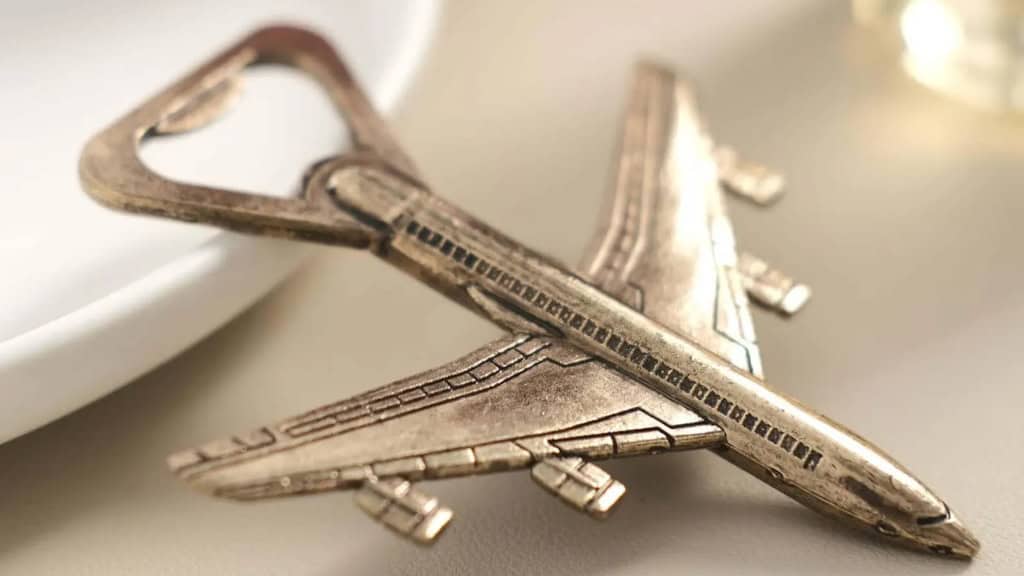 Gold Airplane Travel Bottle Opener