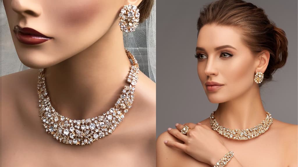 Gold Crystal Bridal Jewelry Set