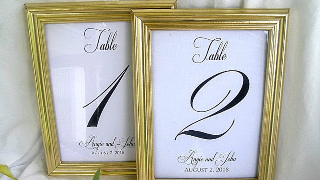 Elegant Gold Table Number Frames