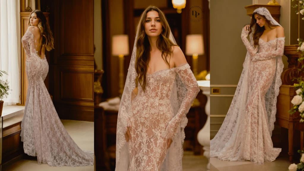 Ivory Lace Mermaid Wedding Dress