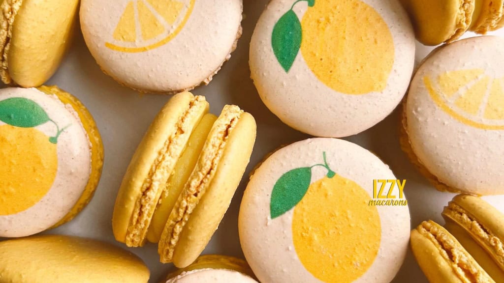 Lemon French Macarons with Custom Boxes