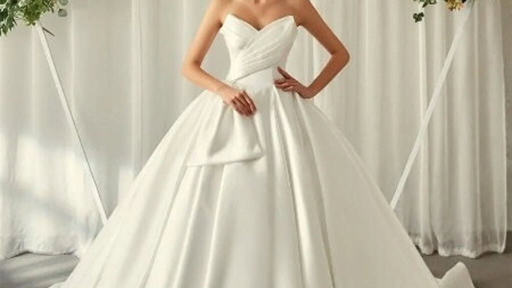 Luxury Satin Strapless Princess Ball Gown