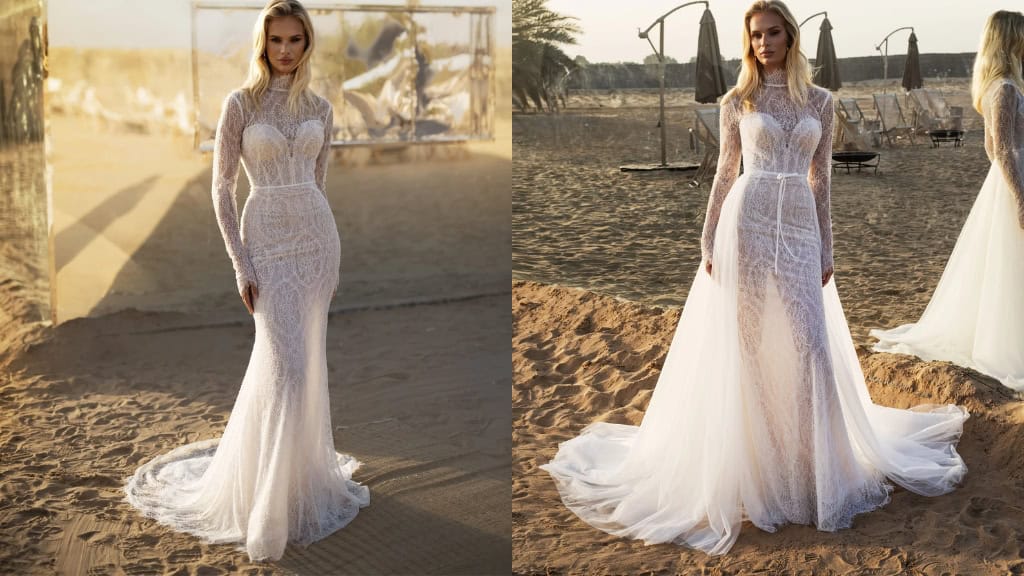 Marina Fitted Wedding Dress with Tulle Skirt