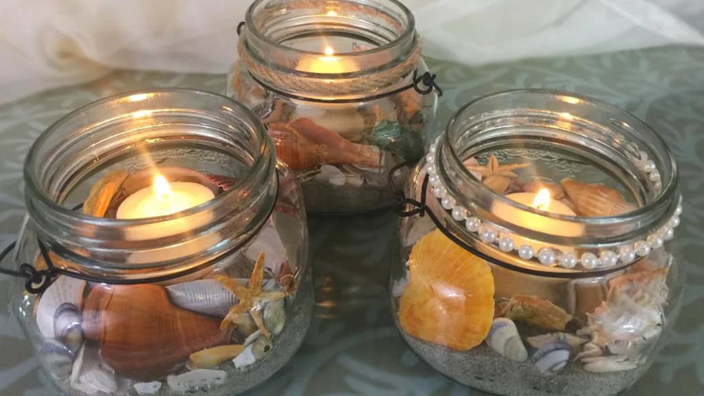 Mason Jar Coastal Beach Lantern