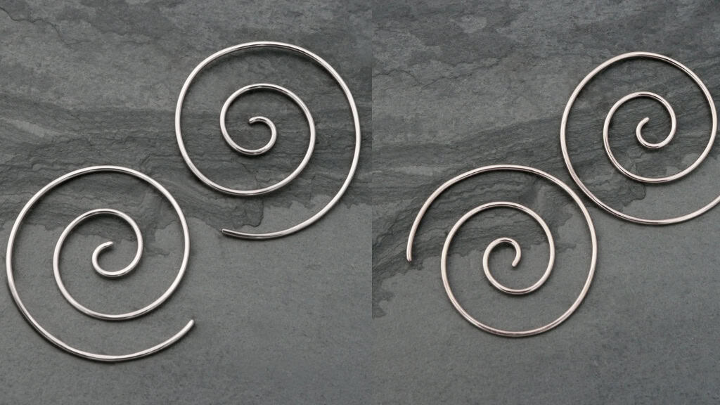 Sterling Silver Medium Koru Spiral Earrings