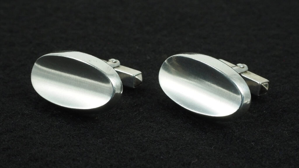 NE From Silver Mid-Century Modern Cufflinks