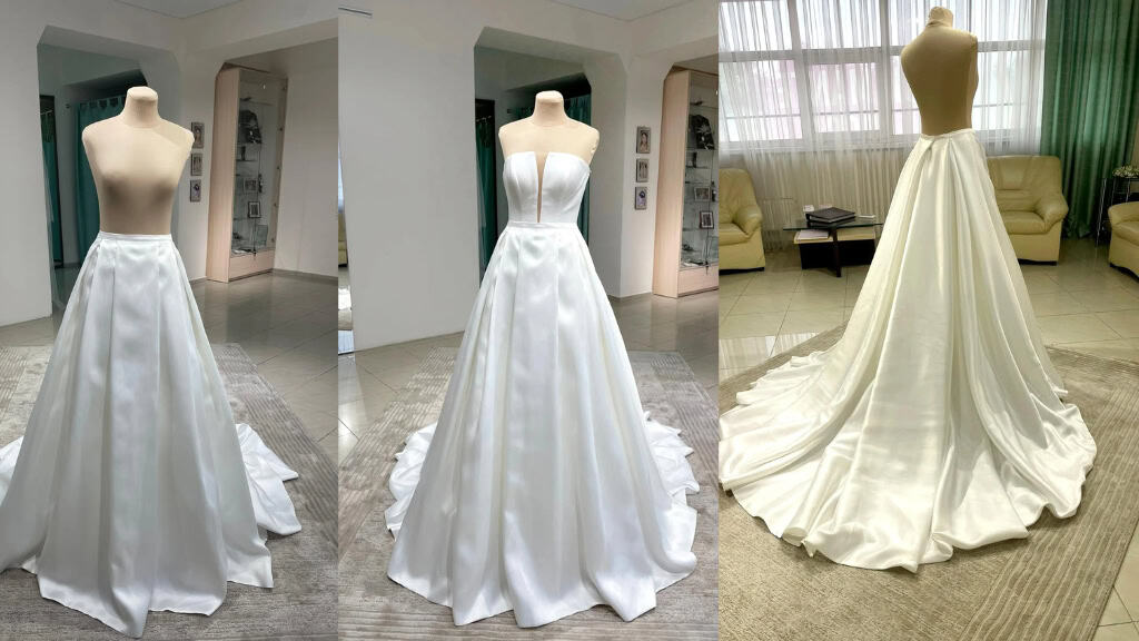 Mikado Detachable Puffy Wedding Skirt