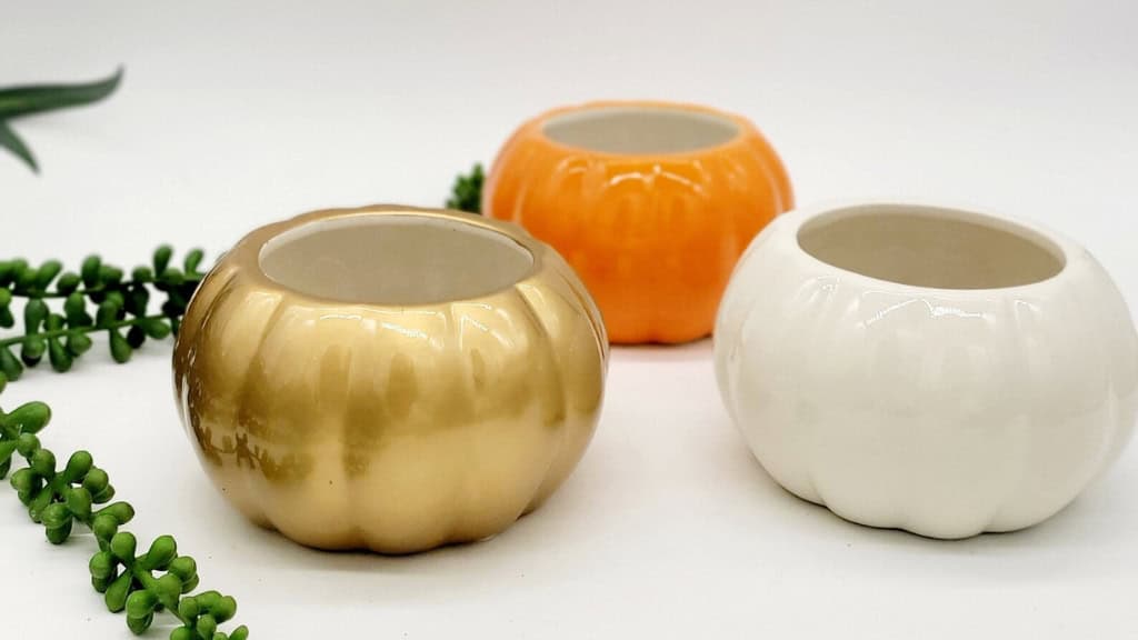 Mini Ceramic Pumpkin Planter