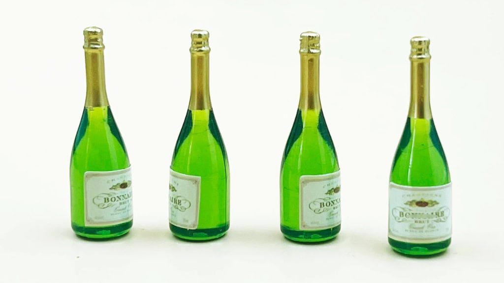 Miniature Champagne Bottle Set of 4