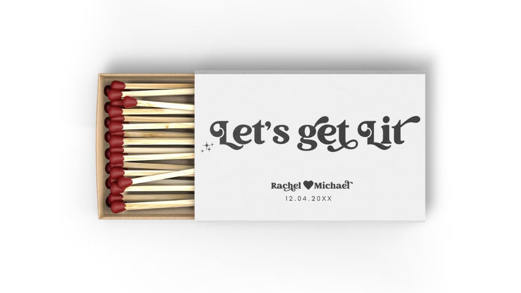 Minimalist Customized Wedding Matchbox Label