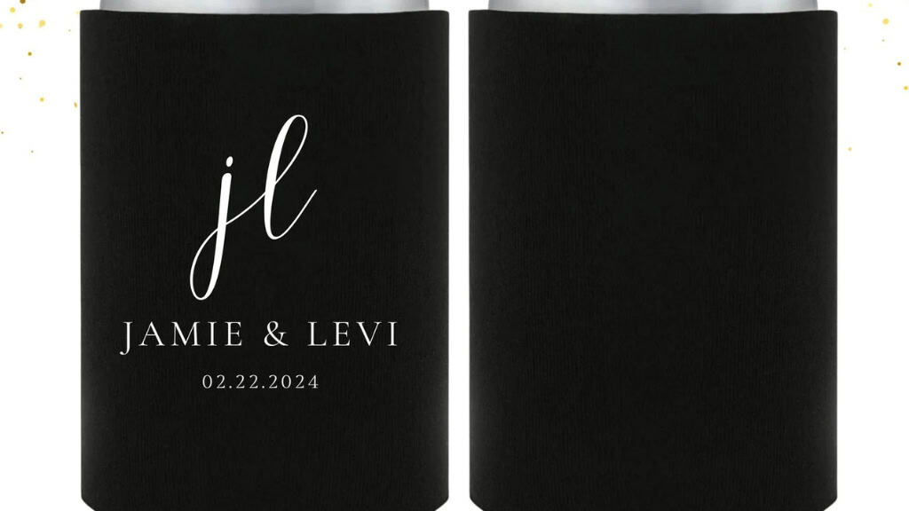 Minimalist Wedding Can Coolers