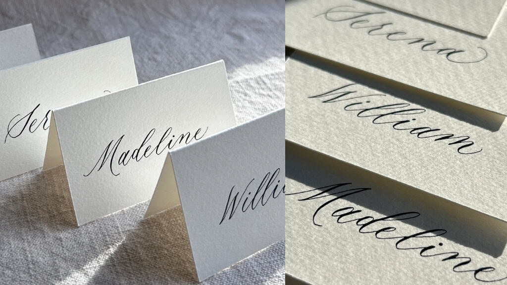 Modern Calligraphy Folded Place Cards