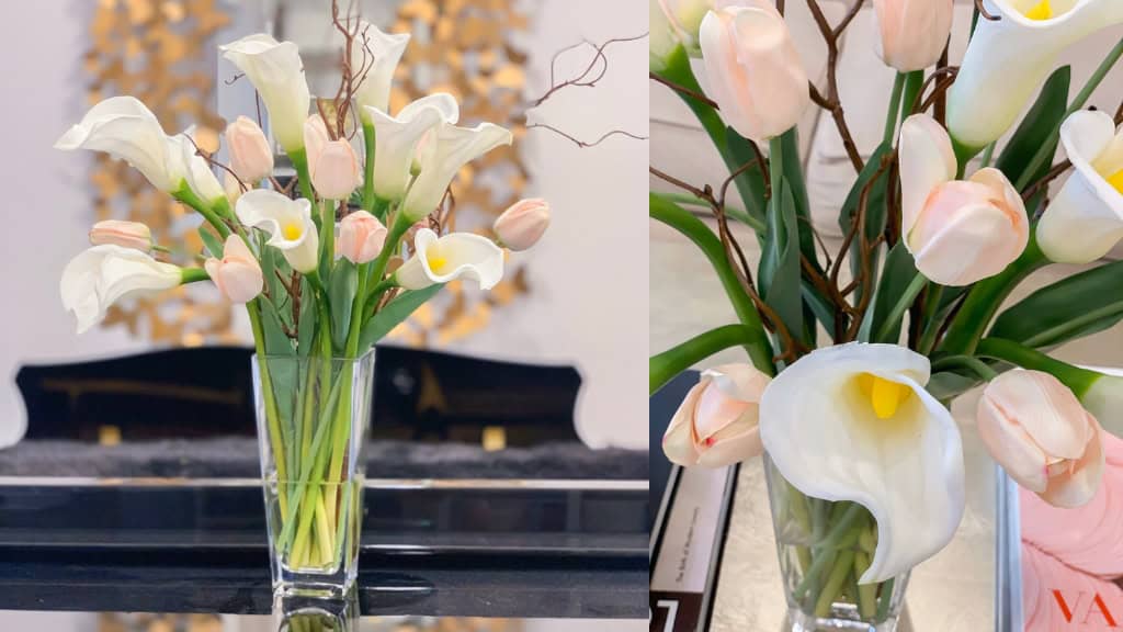 Modern Silk Calla Lily Centerpiece