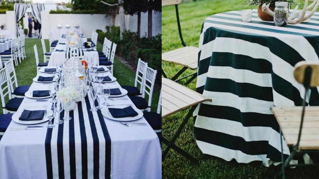 Nautical Striped Cotton Tablecloth