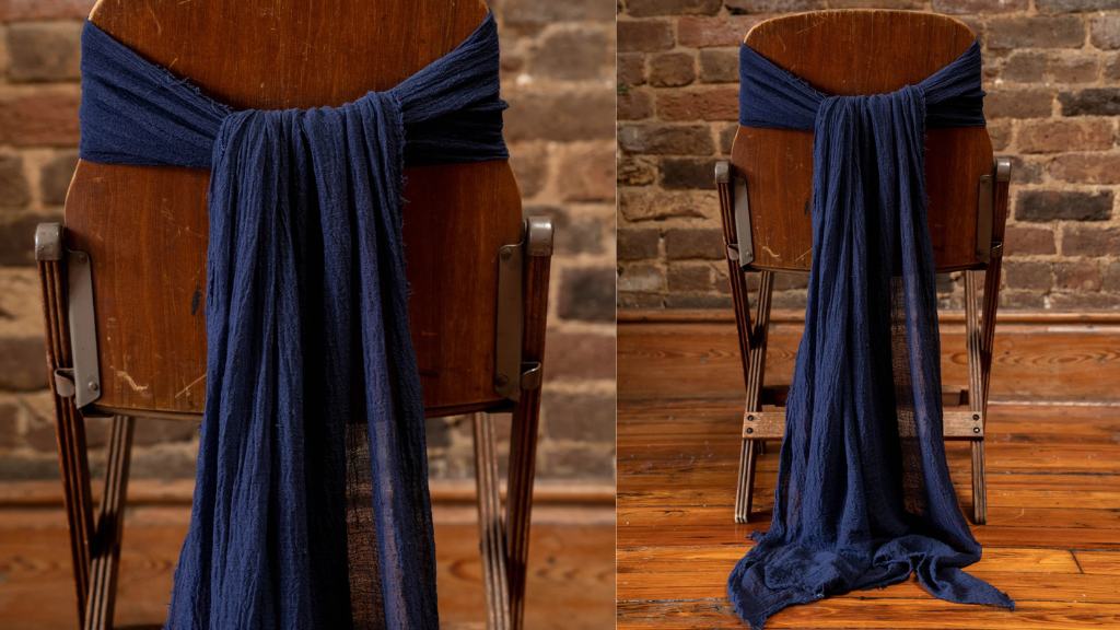 Navy Blue Rustic Chair Tie Set