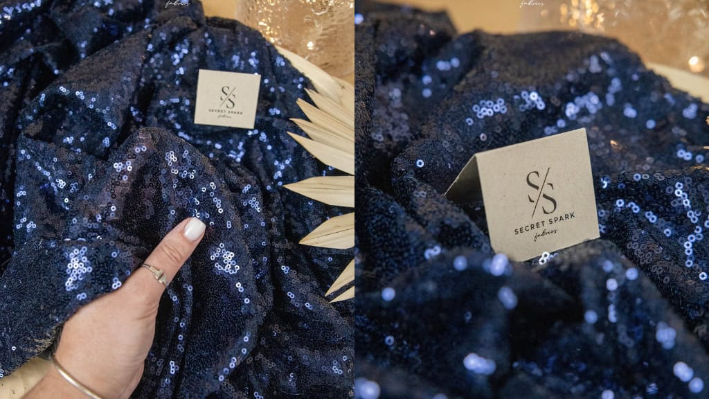 Navy Blue Sequin Fabric