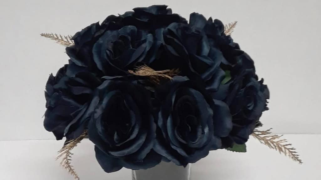 Navy Blue Silk Rose Centerpiece
